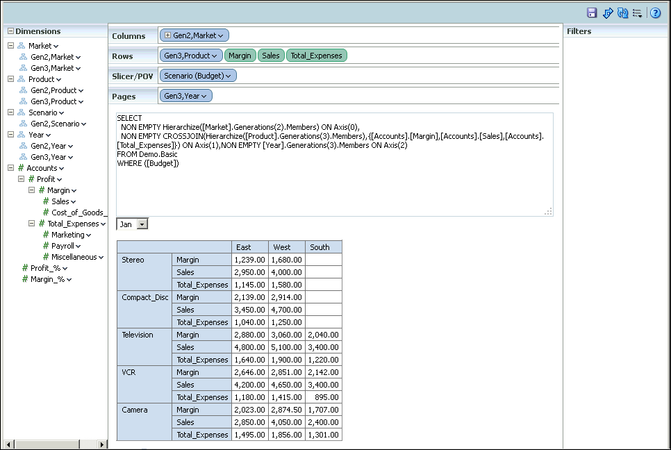 Sample MDX Query