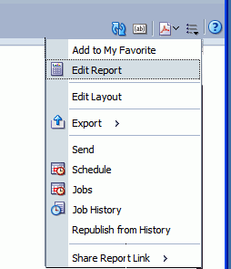 Action menu options