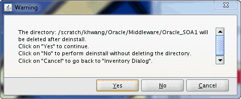Description of deinstall_oh_warning.gif follows