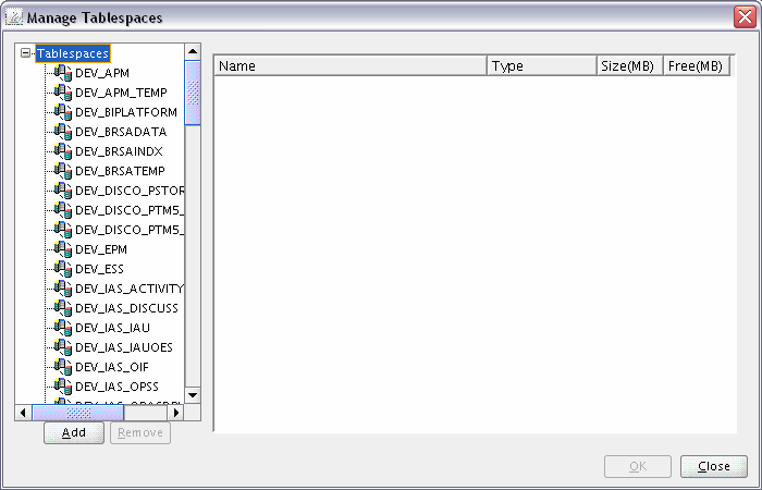 Description of map_tablespace_manage.gif follows