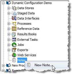 Adding a project note