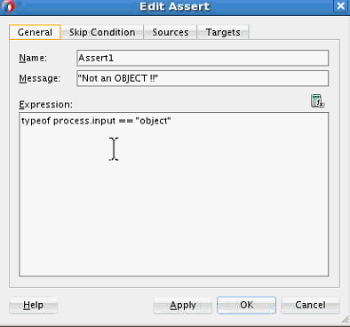 Edit Assert dialog