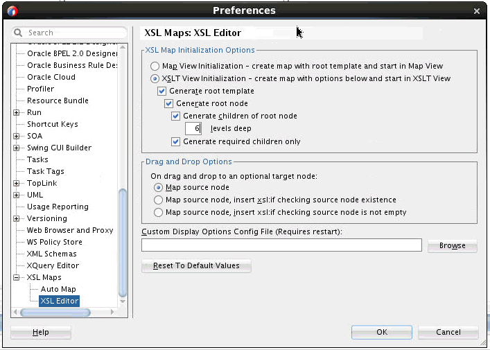 Preferences dialog